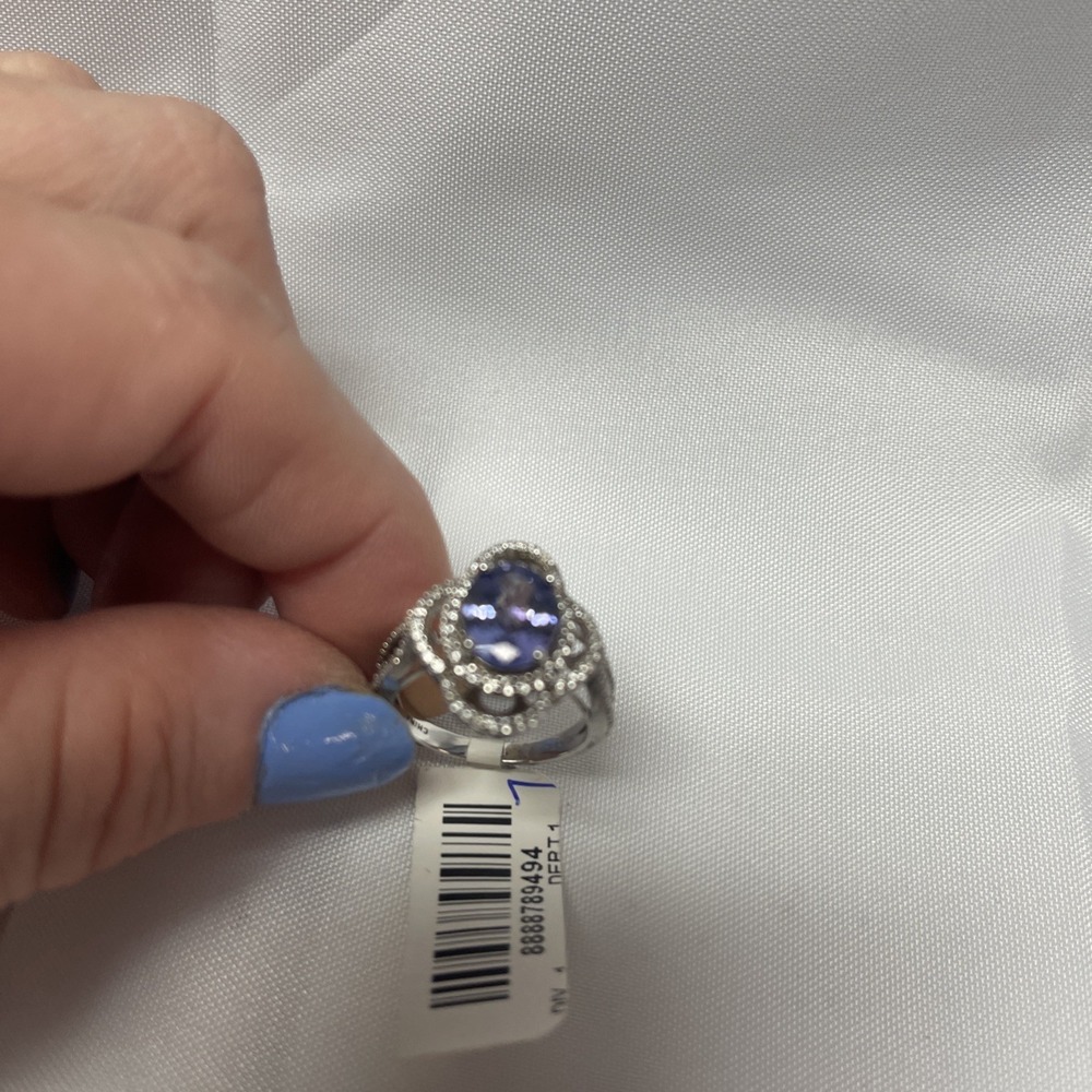 925 Sterling Silver Women's Tanzanite Ring Size 7 New Stunning - Picture 3 of 15